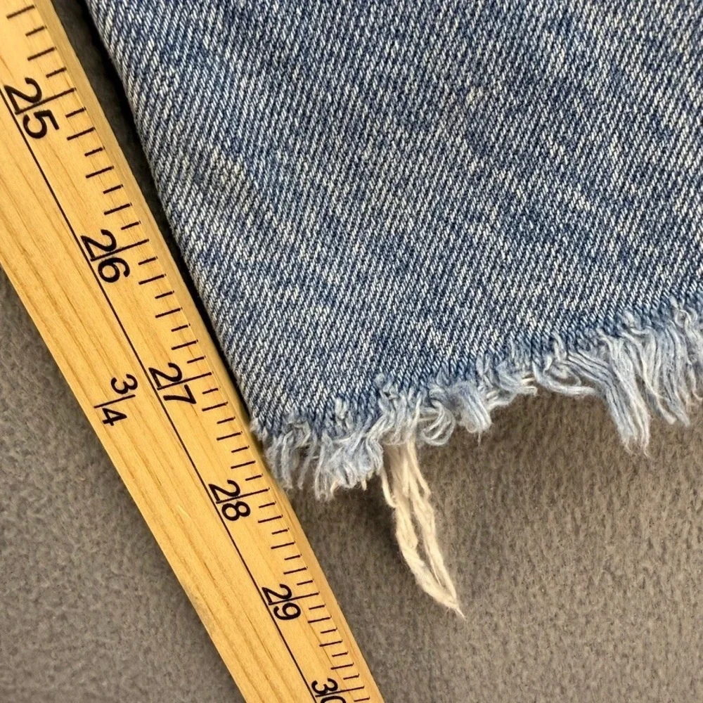 Levi's 505 C‎ Mens W31 Blue Straight Distressed Cut Off Raw Hem Vintage Rocker